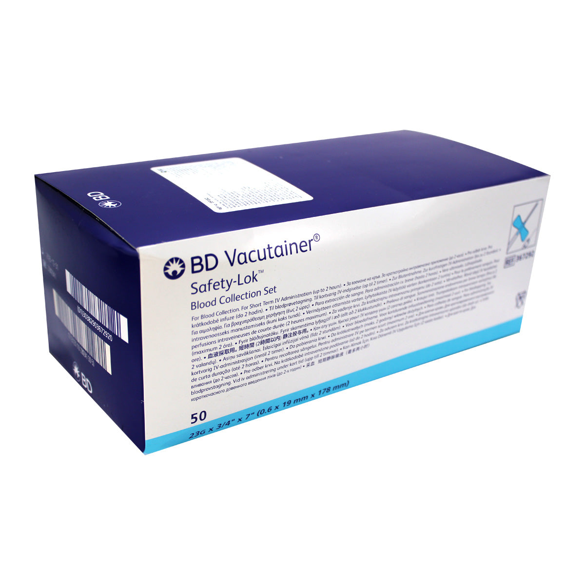 Mariposa-Equipo Alado BD Vacutainer Safety-look de 21G x 19mm / 7” Caja