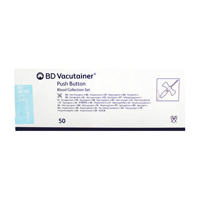 Mariposa-Equipo Alado Bd Vacutainer Push Button Azul 23G x 19 mm