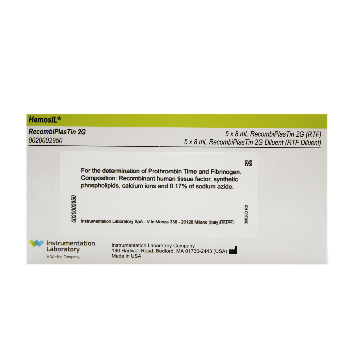 Reactivos HemosIL RecombiPlasTin 2G 8ml - Supply Now