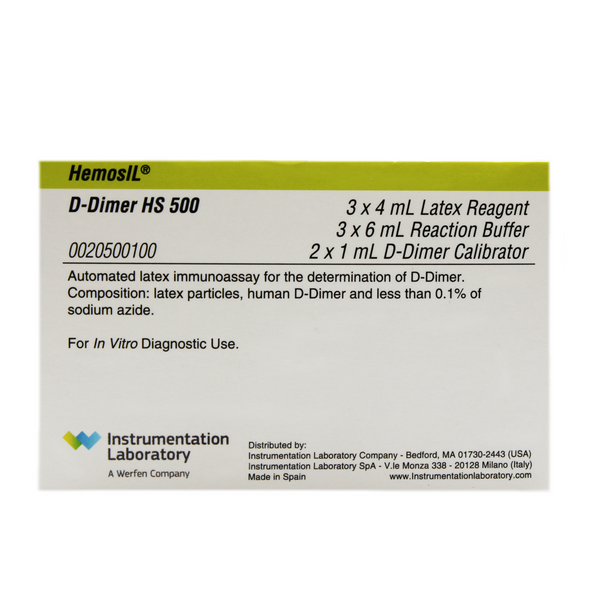 Reactivos HemosIL D-DimerHS 500 - Supply Now