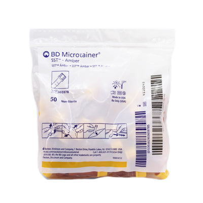 Tubo Bd Microtainer Ambar Con Activador De Coagulación (Gel Sst) 600 ml