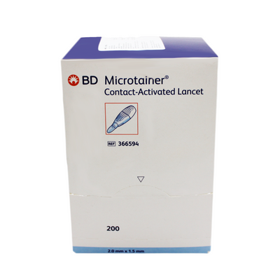 Lanceta Bd Microtainer Contact-Activated Azul 1.5 x 2.0 mm