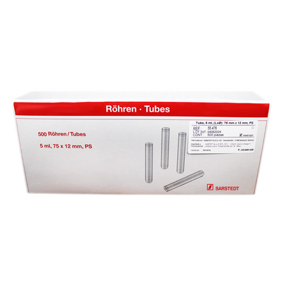 Tubo Sarstedt 5 ml de 75 x 12 mm