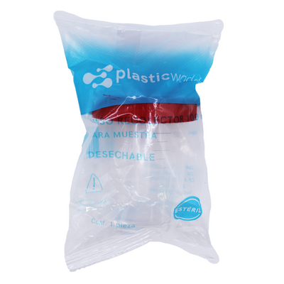 Vaso Recolector 100 ml Tapa Roja Estéril